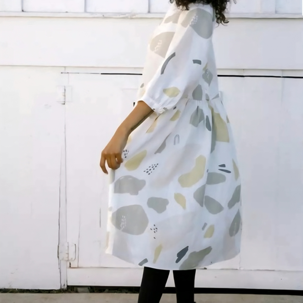 Tradlands Nova Caroline Abstract Linen Summet Dress